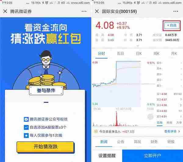 腾讯微证券猜涨跌撸随机红包